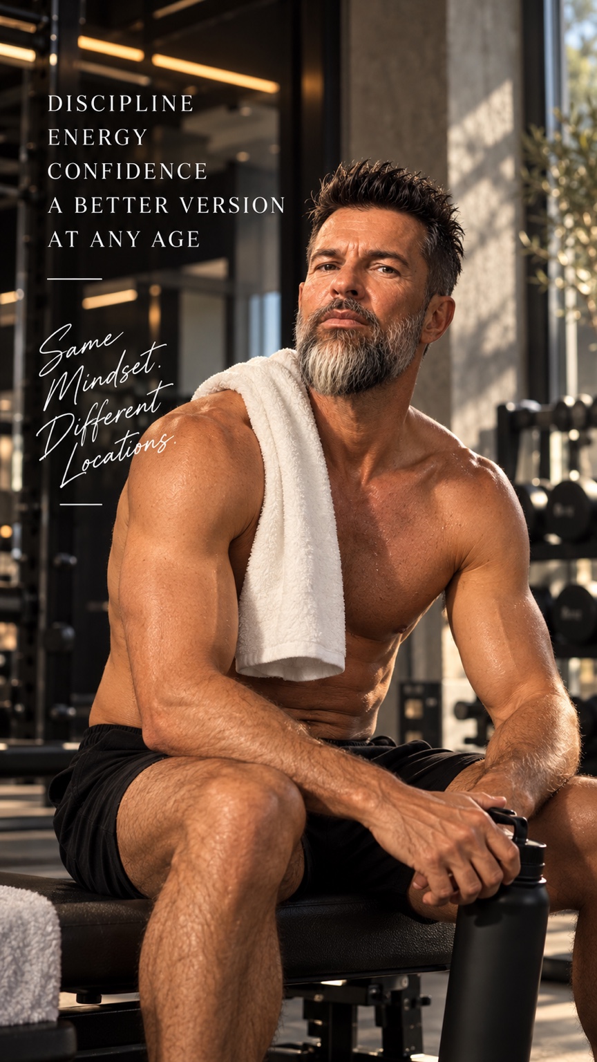 Editorial portrait of François Dagomet after a workout, reflecting discipline and personal presence