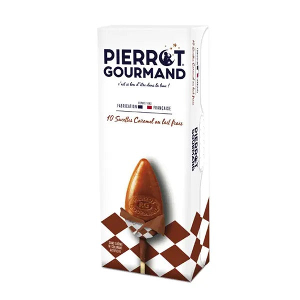 Pierrot Gourmand Milk Caramel Lollipops Box 4.58oz - 10CT