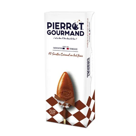 Pierrot Gourmand Milk Caramel Lollipops Box 4.58oz - 10CT