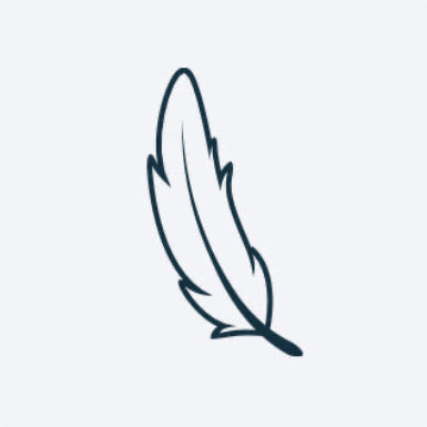 Feather icon on a white background