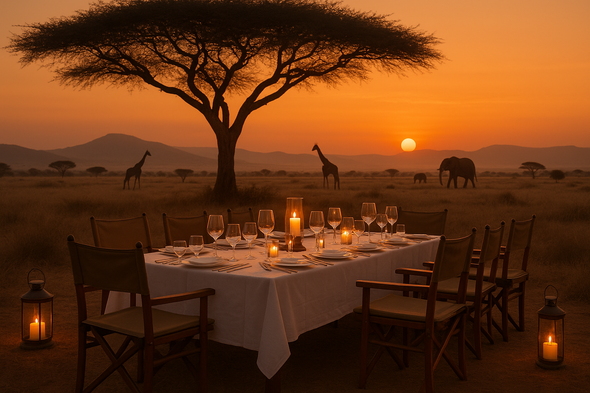 chic dinner experiences safari Africa 