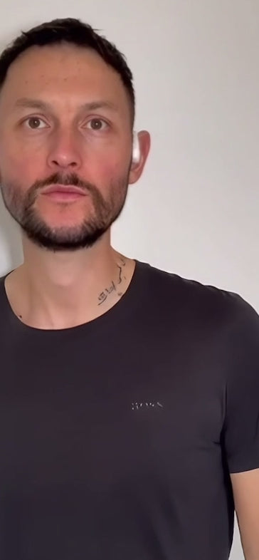 Explainer video on how bone conduction technology works, showing sound transmitted via vibrations through the cheekbones.